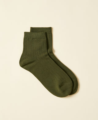 Women's Cotton Ankle Socks - Evergreen