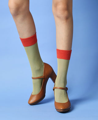 Women's Sheer Socks Noe - Olive