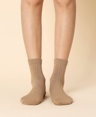Women's Cotton Ankle Socks - Oat