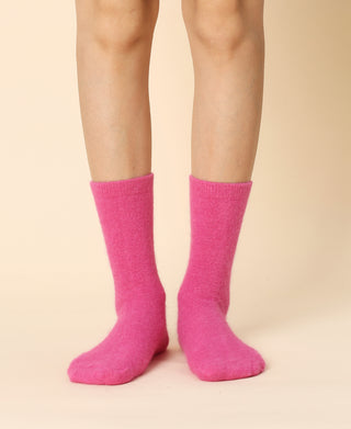 Women's Wool Crew Sock Mimi - Hot Pink
