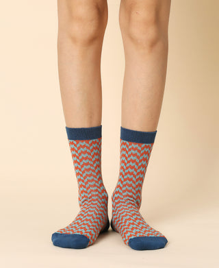 Women's Argyle Navy Novelty Sock