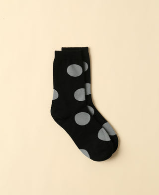 Women's Polka Dot Cotton Socks - Black