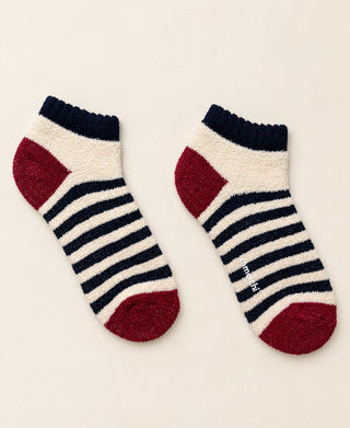 Women's Mousse Striped Terry Cotton Ankle Socks