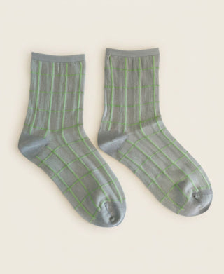 Glimmer Grid Sheer Socks