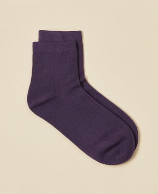 Women's Cotton Ankle Socks - Eggplant