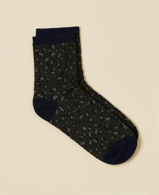 Women's Leopard Jacquard-Knit Cotton Socks