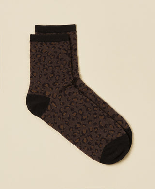 Women's Leopard Jacquard-Knit Cotton Socks