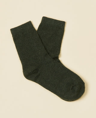 Women's Wool Crew Sock Mimi - Dark Pine