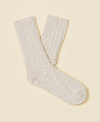 Women's Mélange Rugged Socks - Ecru