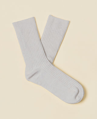 Women's Organic Cotton Ribbed Socks Journal - Chalk