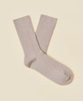 Women's Organic Cotton Ribbed Socks Journal - Light Beige