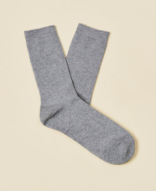 Women's Thin-Ribbed Cotton Socks Breeze - Heather Gray