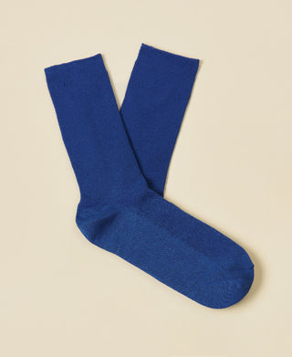 Women's Thin-Ribbed Cotton Socks Breeze - Cobalt