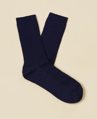 Women's Thin-Ribbed Cotton Socks Breeze - Navy