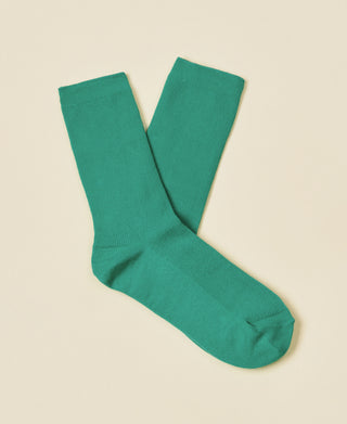 Women's Thin-Ribbed Cotton Socks Breeze - Emerald