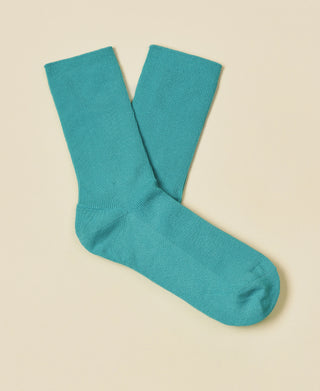 Women's Thin-Ribbed Cotton Socks Breeze - Teal
