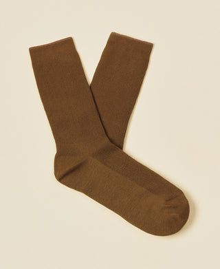 Women's Thin-Ribbed Cotton Socks Breeze - Chestnut