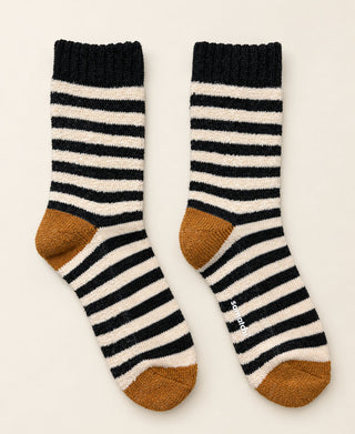 Women's Mousse Striped Terry Cotton Crew Socks
