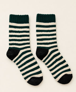 Women's Mousse Striped Terry Cotton Crew Socks