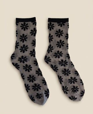 Daisy Sheer Crew Socks