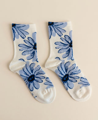 Daisy Bloom Cotton Crew Socks