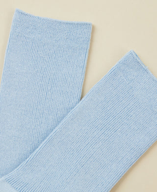 Women's Thin-Ribbed Cotton Sock Breeze - Baby Blue