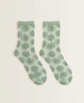 Daisy Sheer Crew Socks