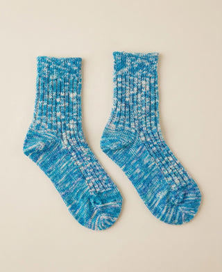 Unisex Marled Ribbed Crew Socks