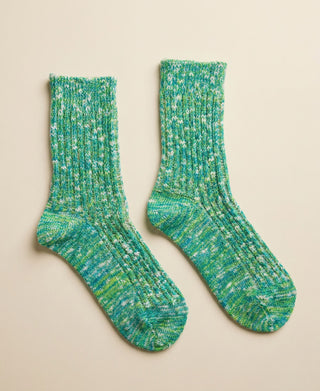 Unisex Marled Ribbed Crew Socks