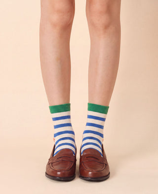Striped Cotton Crew Socks
