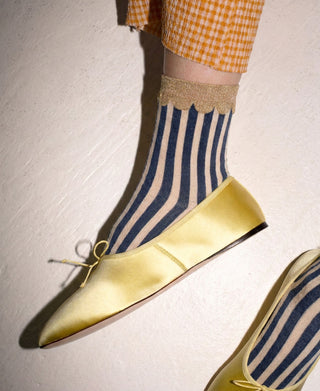 Sparkle Striped Crew Socks