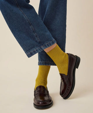 Silky Modal Ribbed Crew Socks