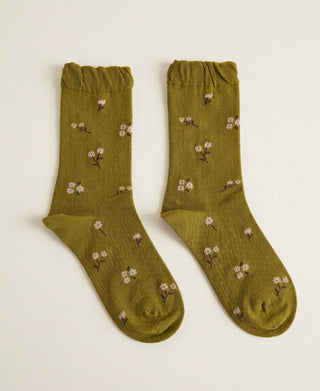 Willow Bloom Ruffle Crew Socks