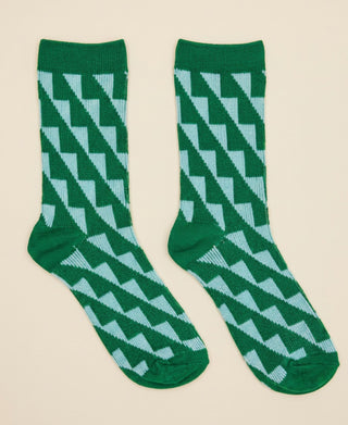 Mosaic Geometric Crew Socks