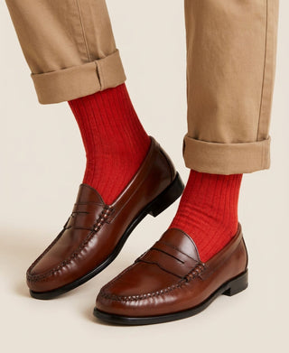 Silky Modal Ribbed Crew Socks