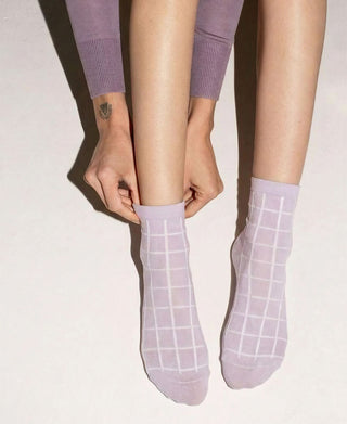 Glimmer Grid Sheer Socks