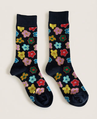 Pop Garden Floral Cotton Crew Socks
