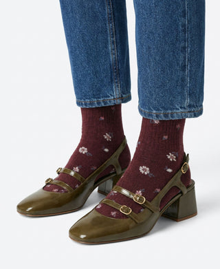 Meadow Pointelle Floral Cotton Crew Socks