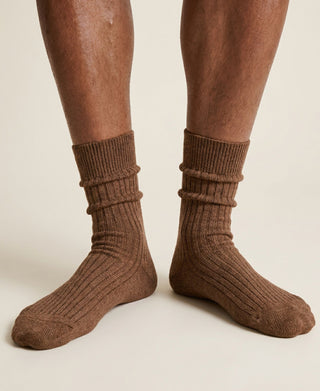 Unisex Triple-Yarn 3×3 Rib Soft Crew Socks