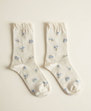 Willow Bloom Ruffle Crew Socks