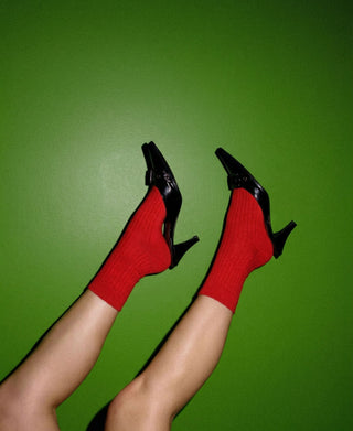 Silky Modal Ribbed Crew Socks