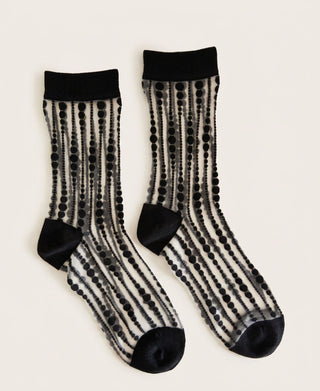 Dotted Veil Sheer Crew Socks