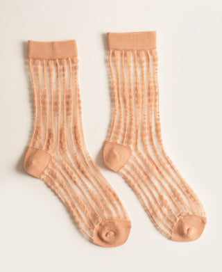 Dotted Veil Sheer Crew Socks