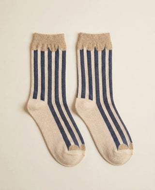 Sparkle Striped Crew Socks