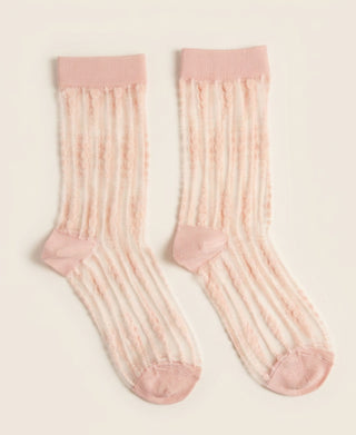 Dotted Veil Sheer Crew Socks