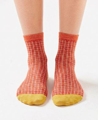 Graph Check Cotton Socks