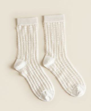 Dotted Veil Sheer Crew Socks