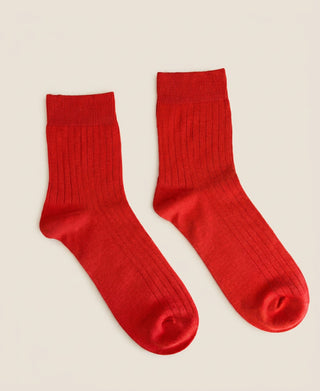 Silky Modal Ribbed Crew Socks