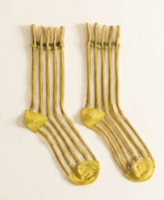 Striped Sheer Crew Socks