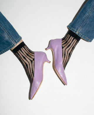 Dotted Veil Sheer Crew Socks